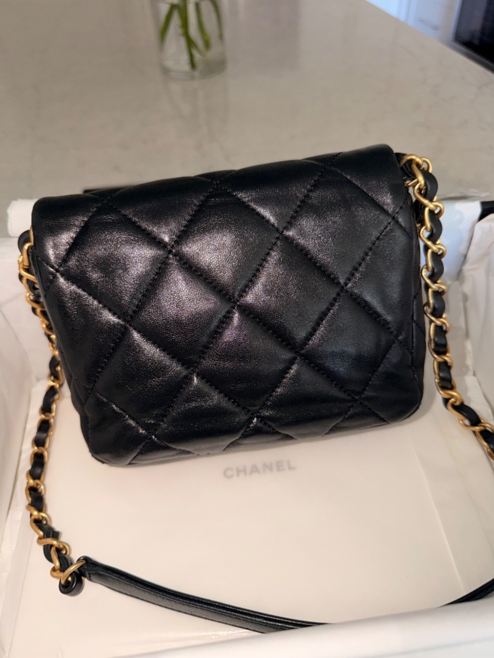 Chanel Heart Small Flap Bag Black Lambskin Antique Gold Hardware - Picture 2 of 9